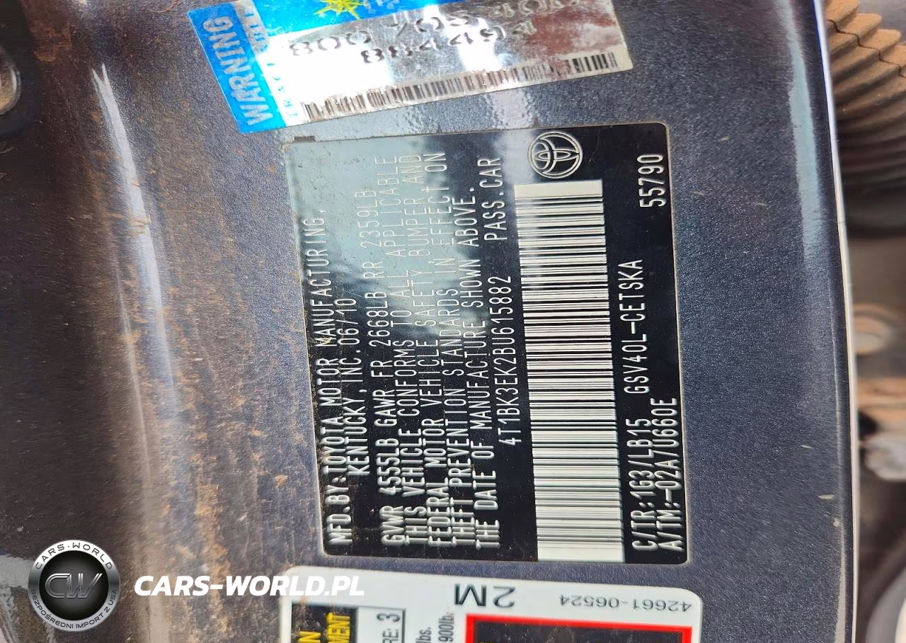 2011 Toyota Camry Se V6 VIN:4T1BK3EK2BU615882 - 12