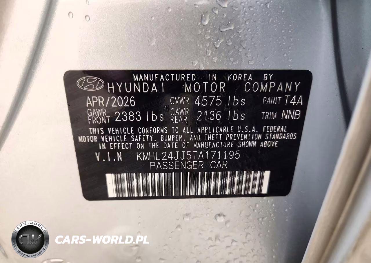 2026 Hyundai Sonata Hybrid Blue VIN:KMHL24JJ5TA171195 - 12