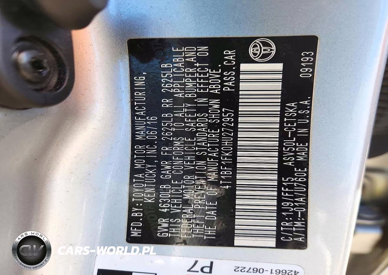 2017 Toyota Camry Se VIN:4T1BF1FK0HU272957 - 12