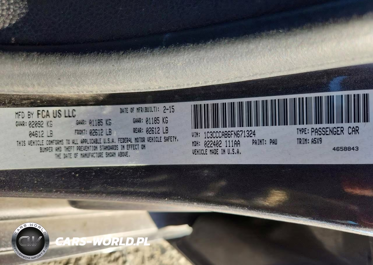 2015 Chrysler 200 Limited VIN:1C3CCCAB6FN671324 - 12