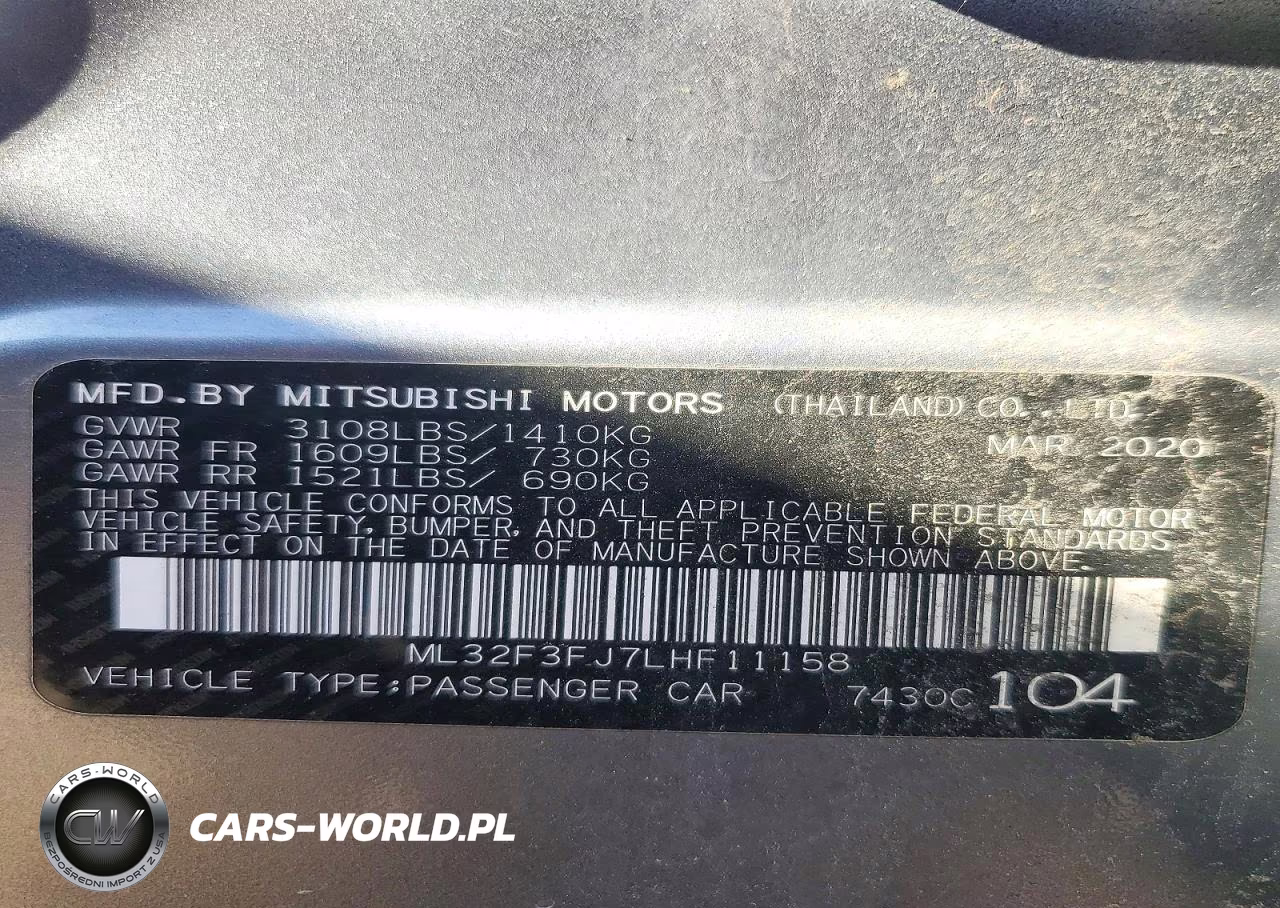 2020 Mitsubishi Mirage G4 Es VIN:ML32F3FJ7LHF11158 - 12
