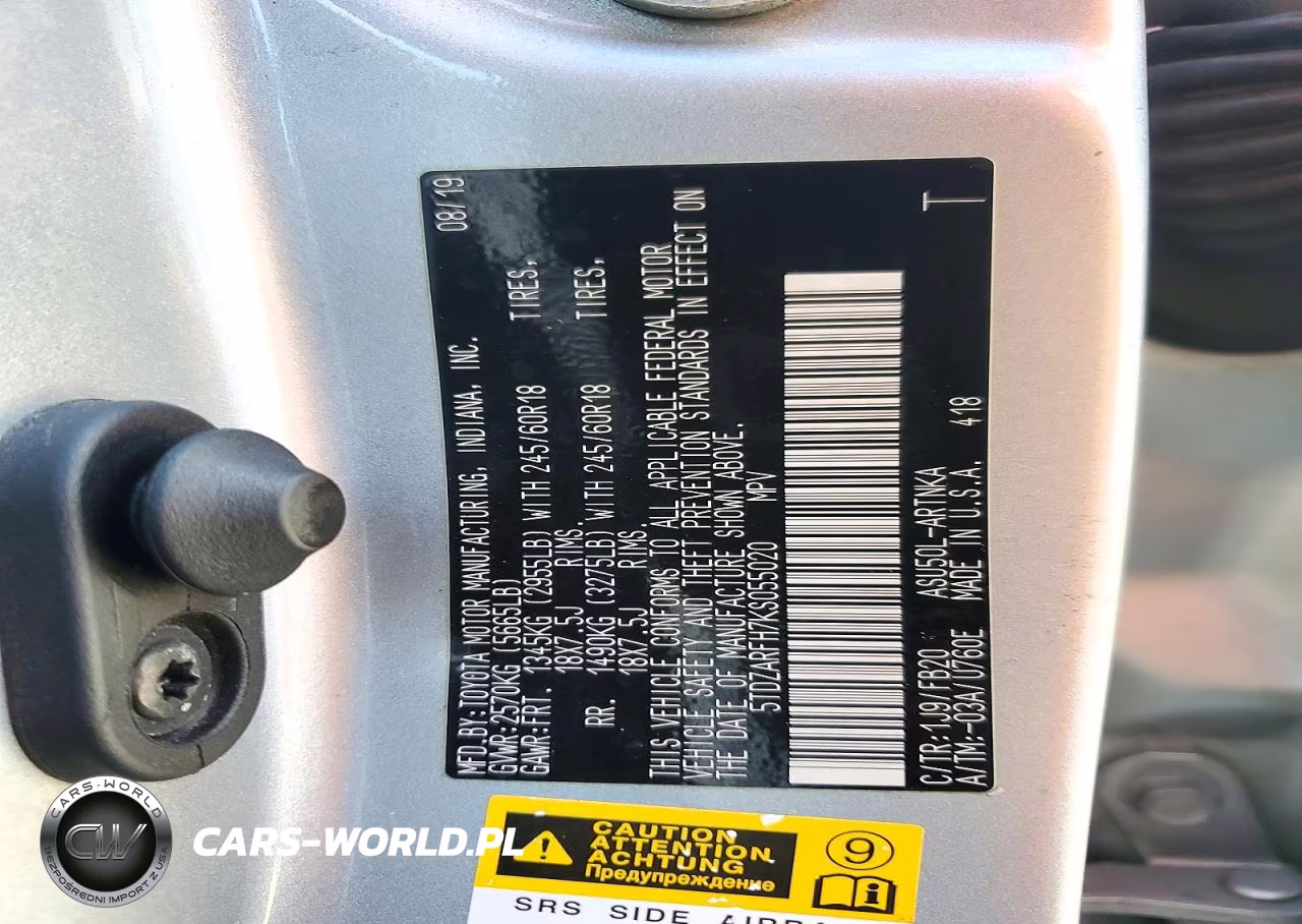 2019 Toyota Highlander Le VIN:5TDZARFH7KS055020 - 13