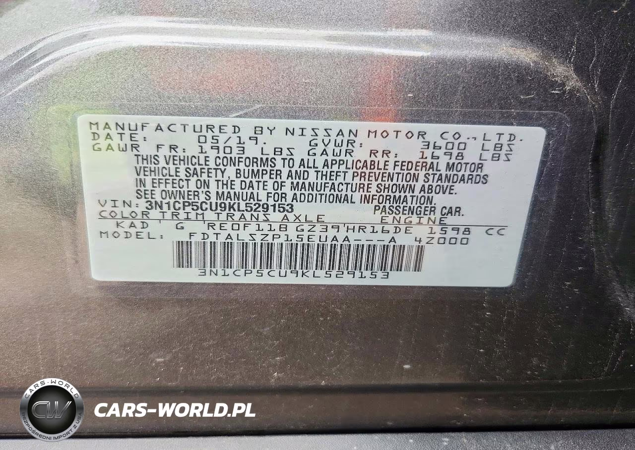 2019 Nissan Kicks Sv VIN:3N1CP5CU9KL529153 - 12
