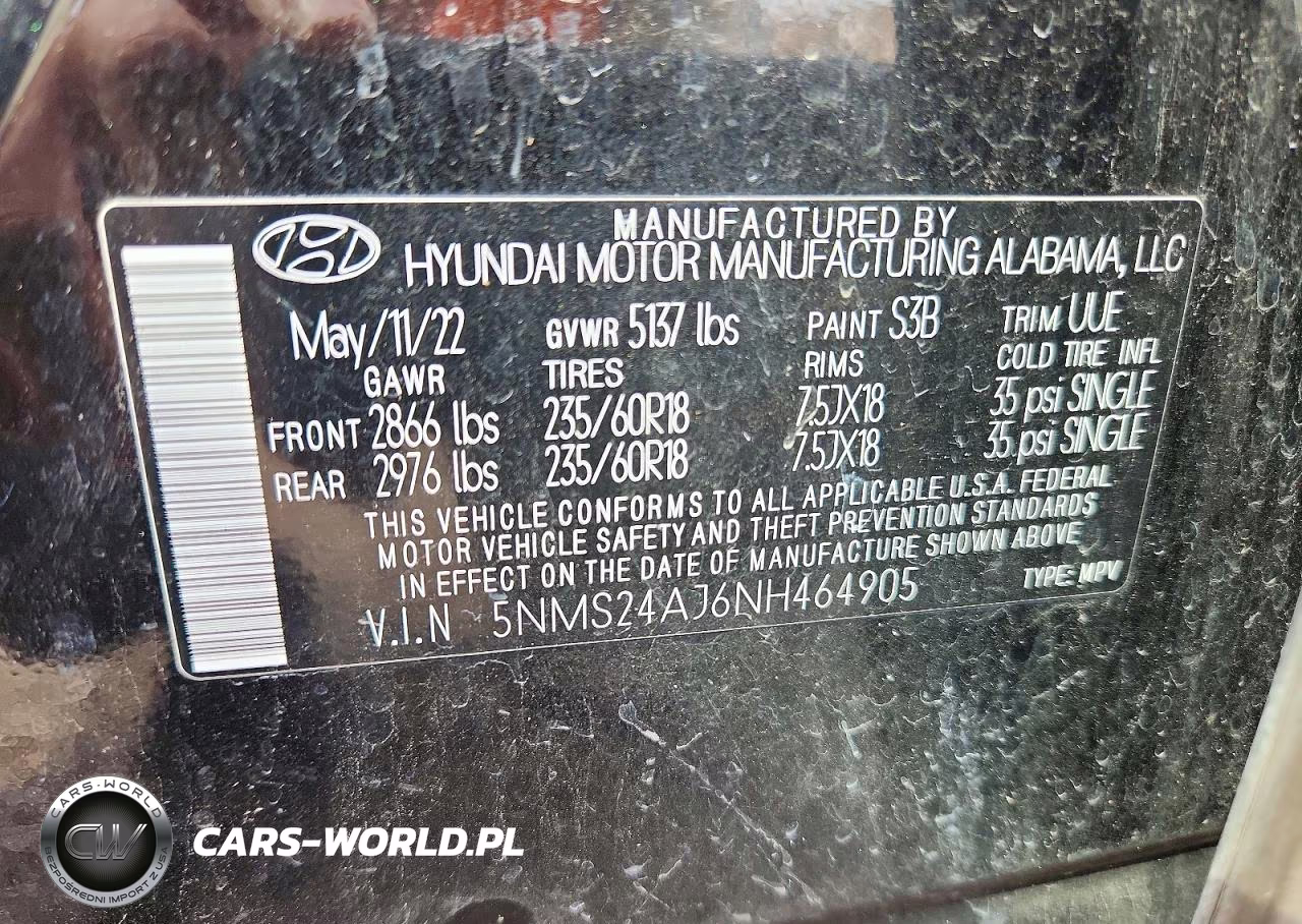 2022 Hyundai Santa Fe Sel VIN:5NMS24AJ6NH464905 - 12