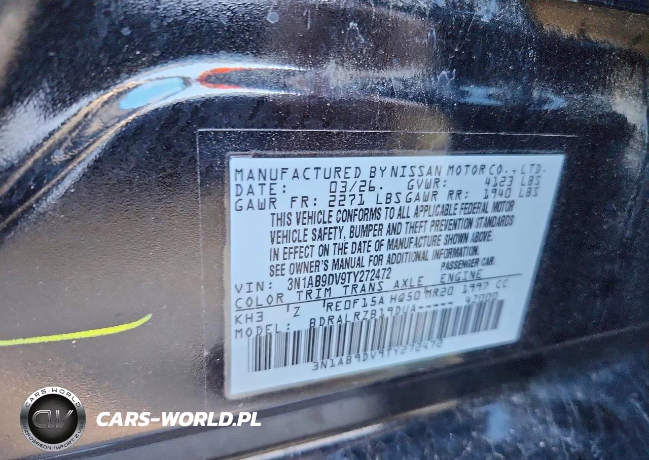 2026 Nissan Sentra Sr VIN:3N1AB9DV9TY272472 - 13