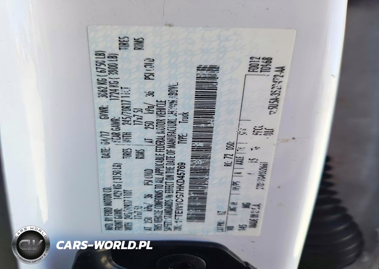 2017 Ford F150 Supercrew VIN:1FTEW1CG7HKD45769 - 12