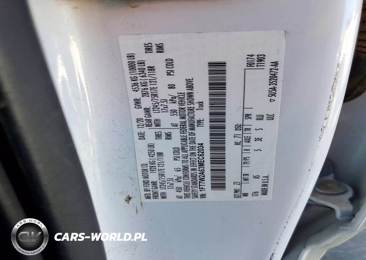 2021 Ford F250 Super Duty VIN:1FT7W2A63MEC62034 - 12