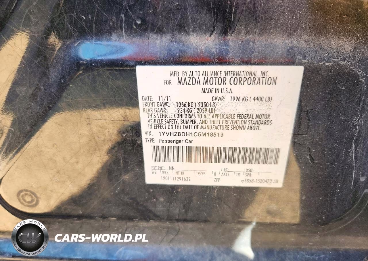 2012 Mazda 6 I VIN:1YVHZ8DH1C5M18513 - 12