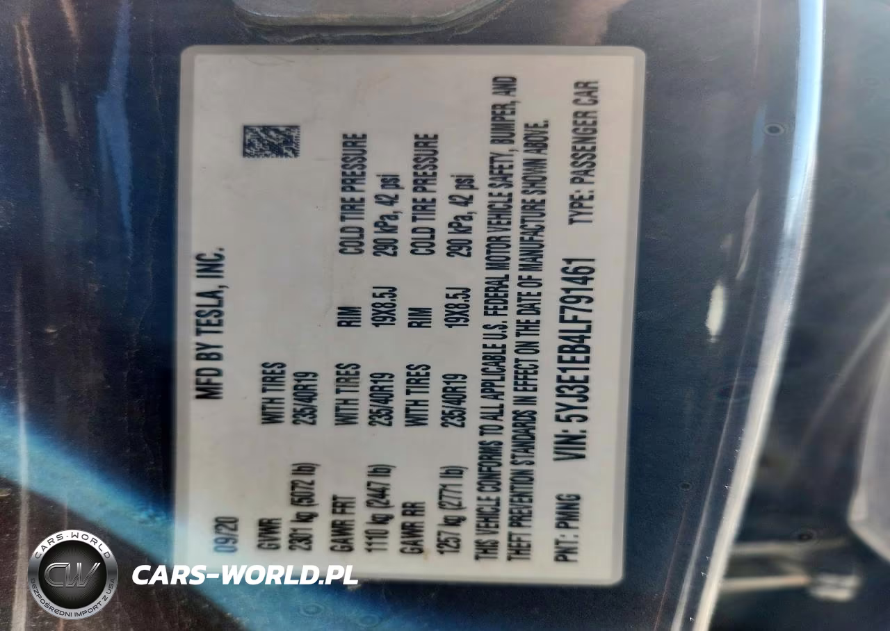 2020 Tesla Model 3 VIN:5YJ3E1EB4LF791461 - 13
