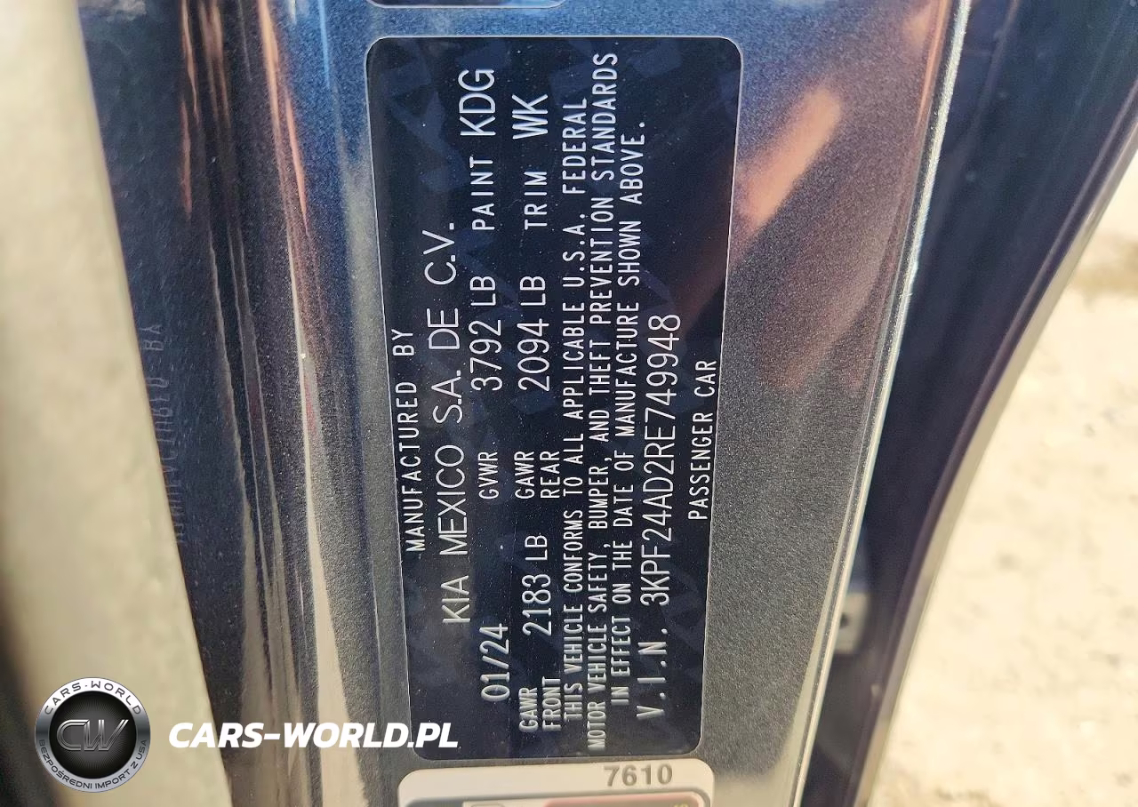 2024 Kia Forte Lx VIN:3KPF24AD2RE749948 - 12