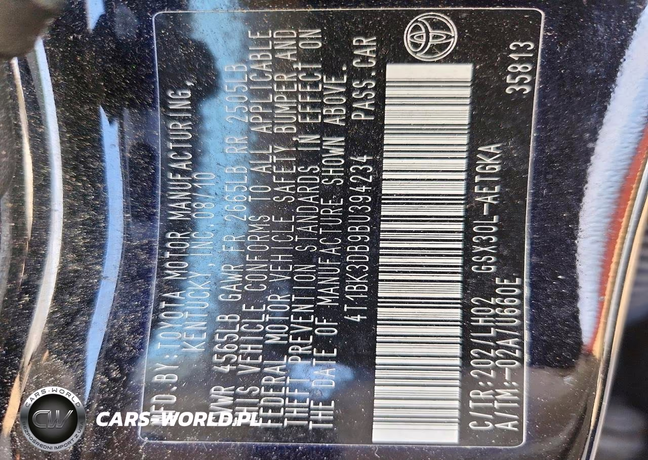 2011 Toyota Avalon Base VIN:4T1BK3DB9BU394234 - 13