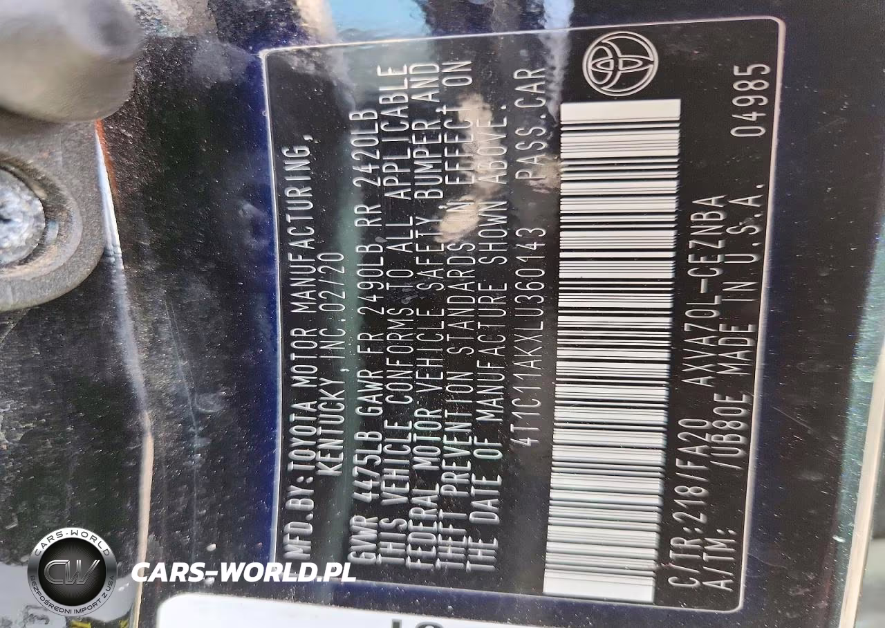2020 Toyota Camry Le VIN:4T1C11AKXLU360143 - 13