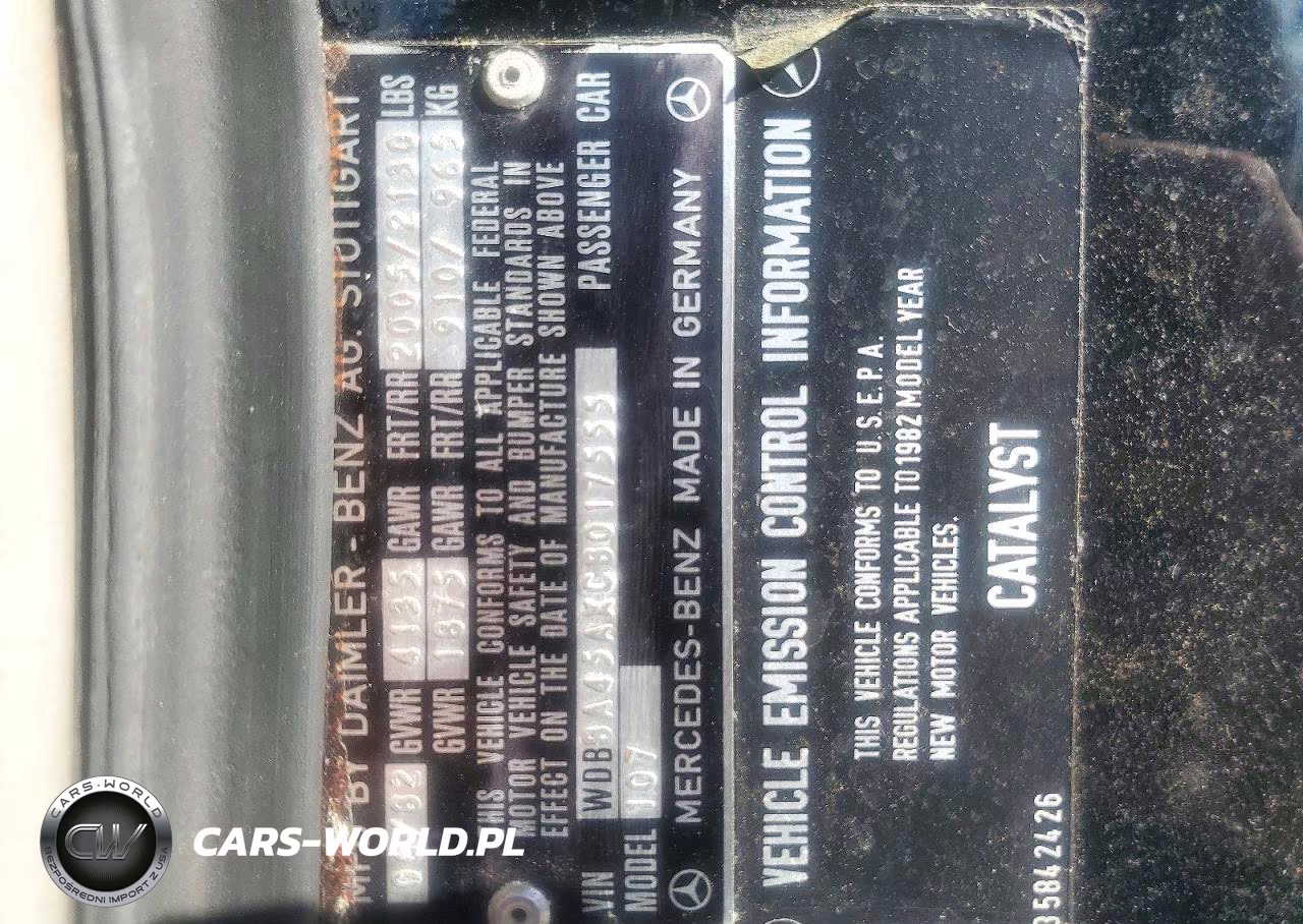 1982 Mercedes-Benz 380 Sl VIN:WDBBA45AXCB017555 - 12