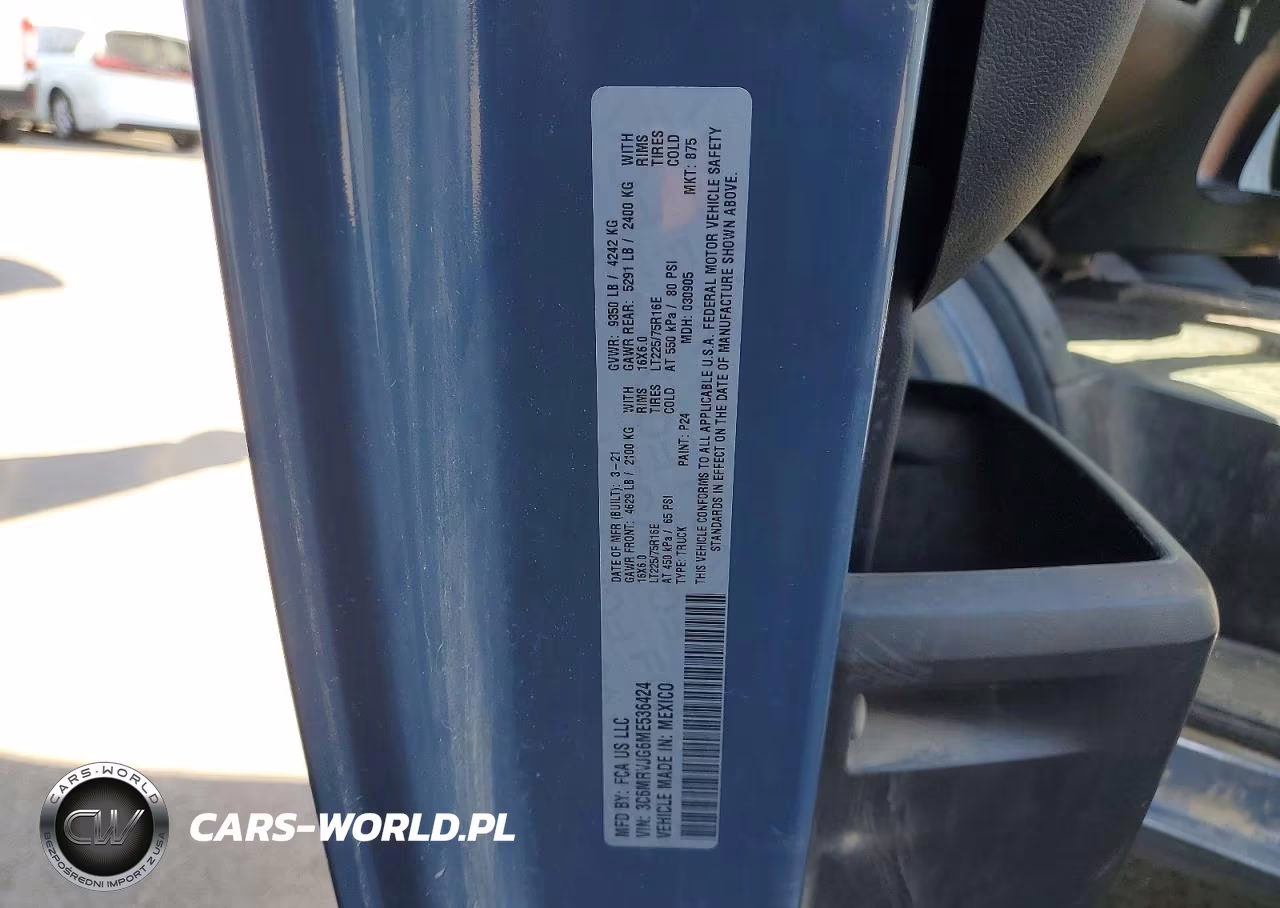 2021 Ram Promaster 3500 3500 High VIN:3C6MRVJG6ME536424 - 13