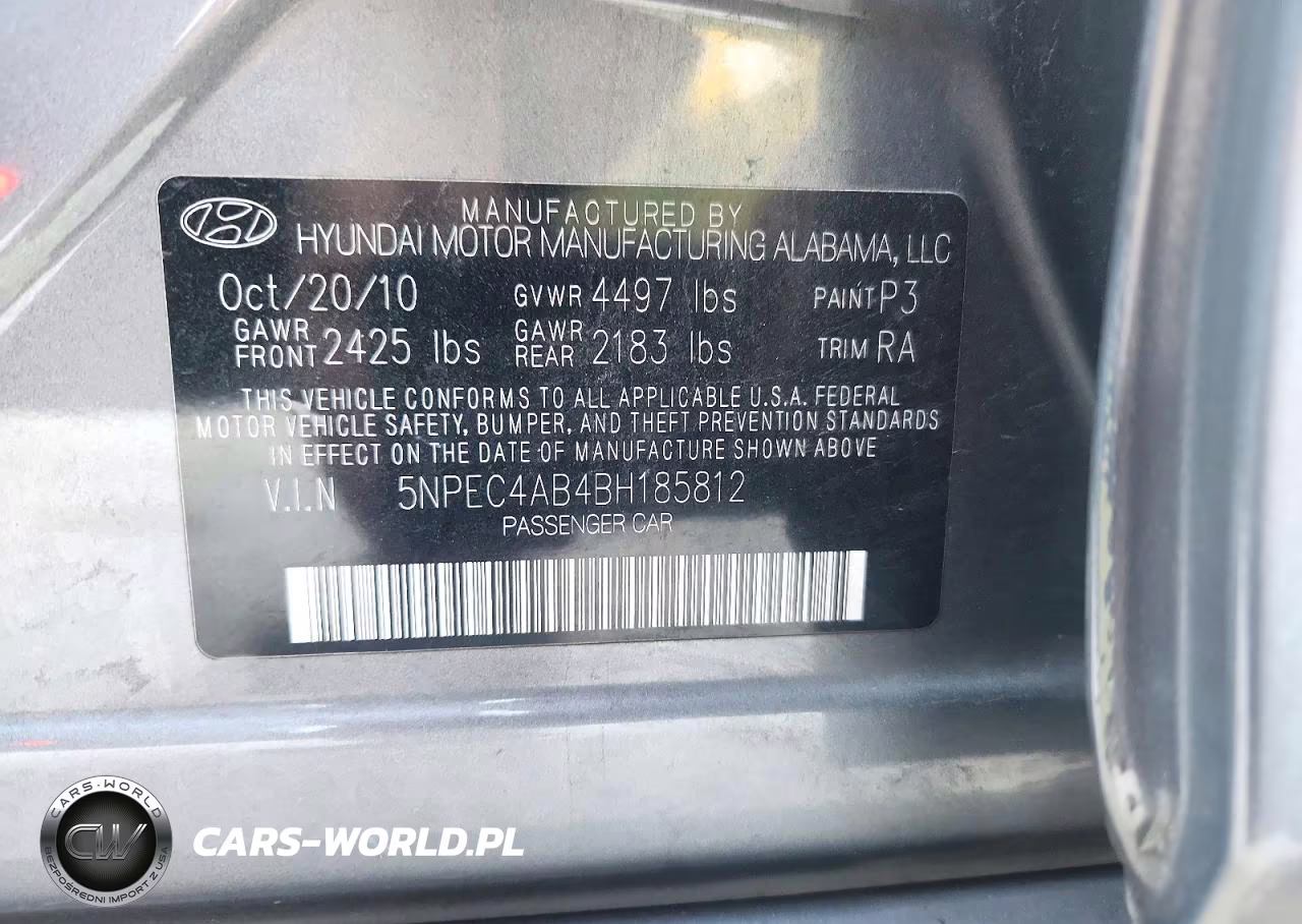2011 Hyundai Sonata Limited 2.0T VIN:5NPEC4AB4BH185812 - 12