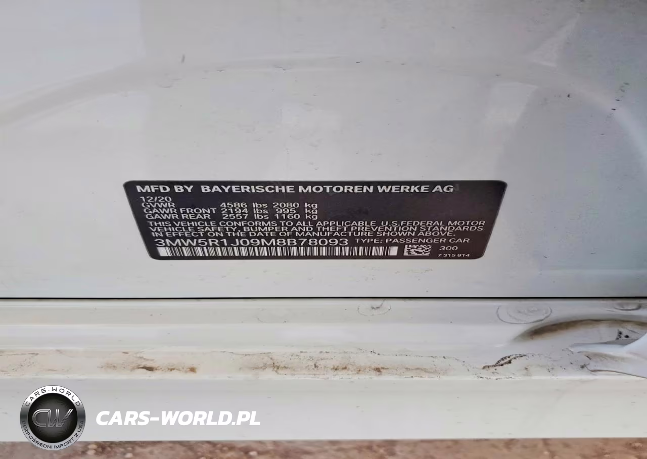 2021 BMW 330I VIN:3MW5R1J09M8B78093 - 12