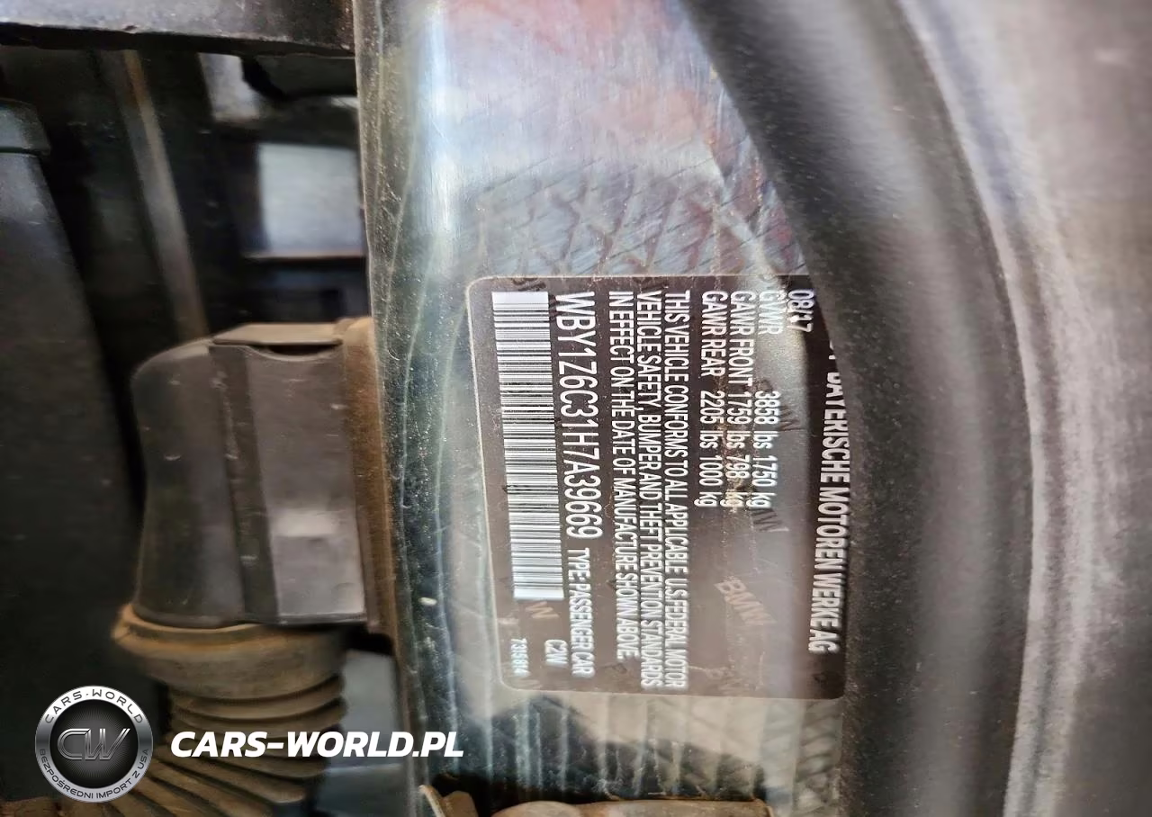 2017 BMW I3 Bev VIN:WBY1Z6C31H7A39669 - 13