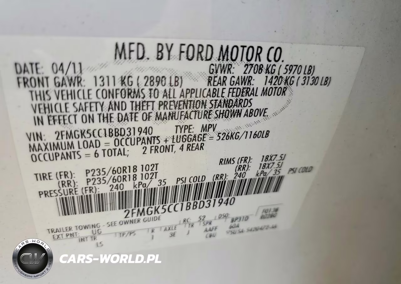 2011 Ford Flex Sel VIN:2FMGK5CC1BBD31940 - 13