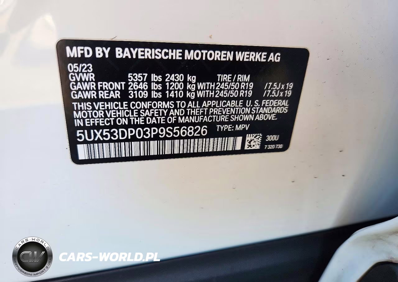 2023 BMW X3 xDrive30I VIN:5UX53DP03P9S56826 - 12