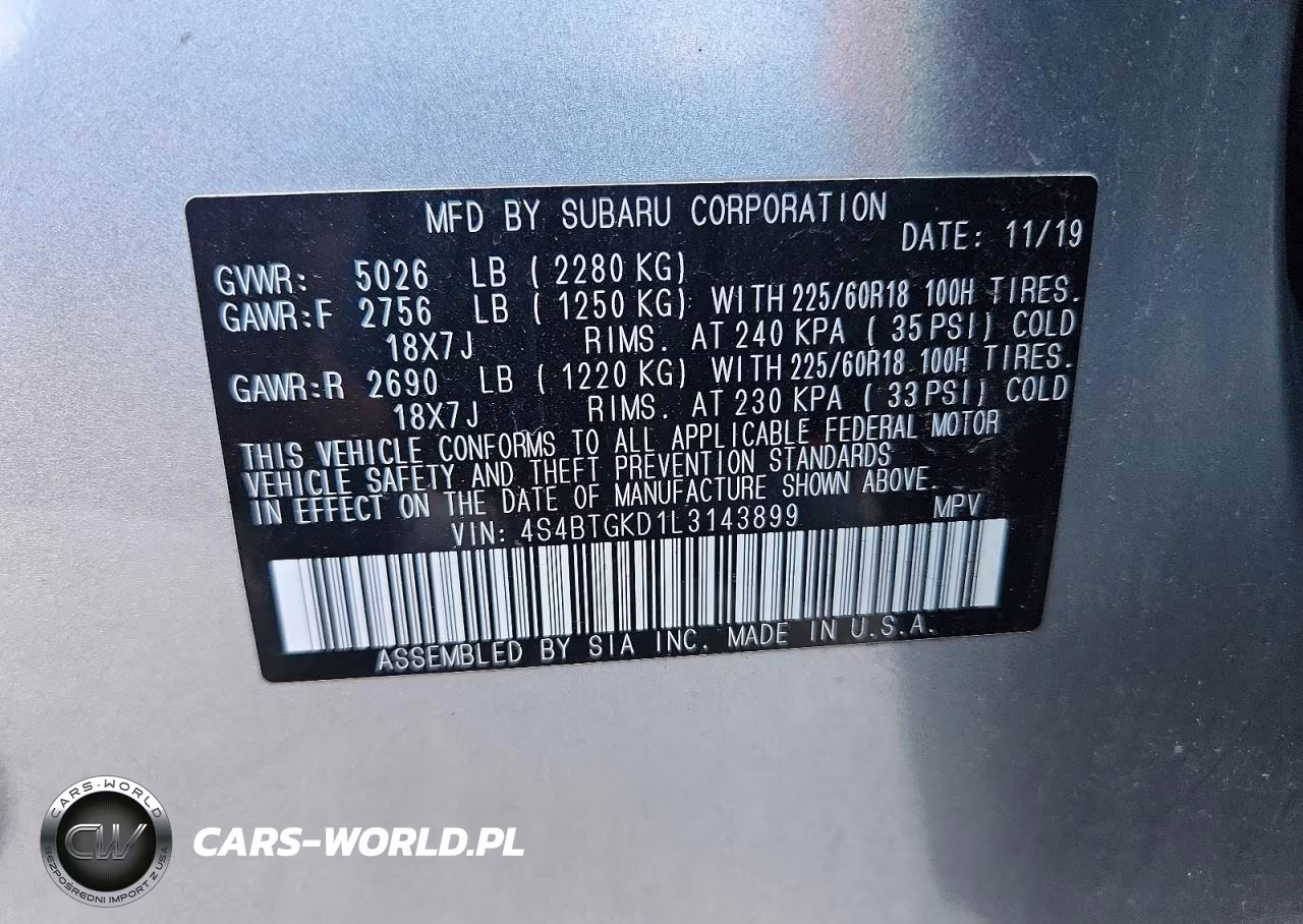 2020 Subaru Outback Onyx Edition Xt VIN:4S4BTGKD1L3143899 - 12