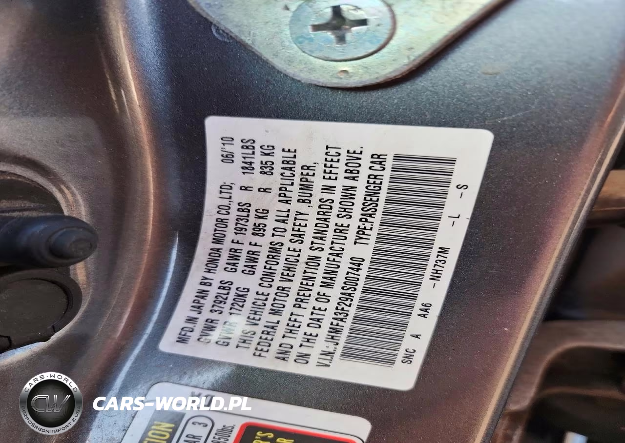 2010 Honda Civic Hybrid VIN:JHMFA3F29AS007440 - 12