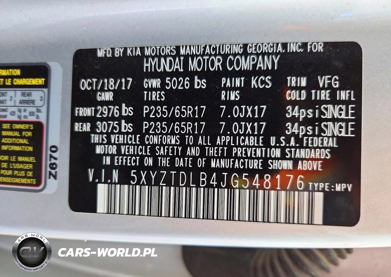 2018 Hyundai Santa Fe Sport 2.4L VIN:5XYZTDLB4JG548176 - 14
