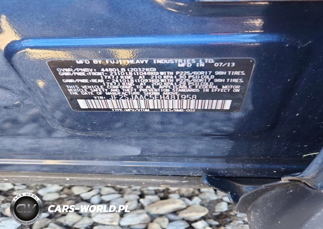 2014 Subaru Forester 2.5I VIN:JF2SJAAC5EH481958 - 12