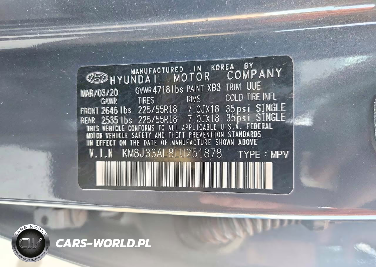 2020 Hyundai Tucson Sel VIN:KM8J33AL8LU251878 - 13