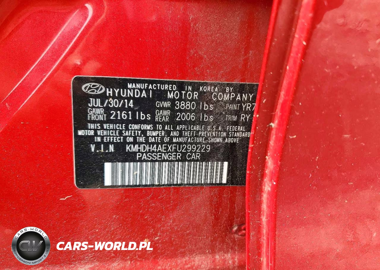 2015 Hyundai Elantra Se VIN:KMHDH4AEXFU299229 - 12