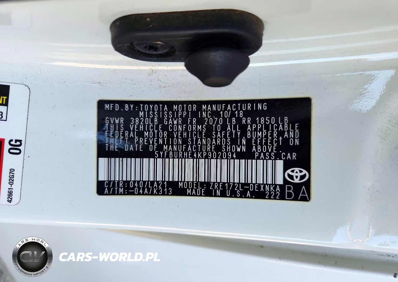 2019 Toyota Corolla Xle VIN:5YFBURHE4KP902094 - 12