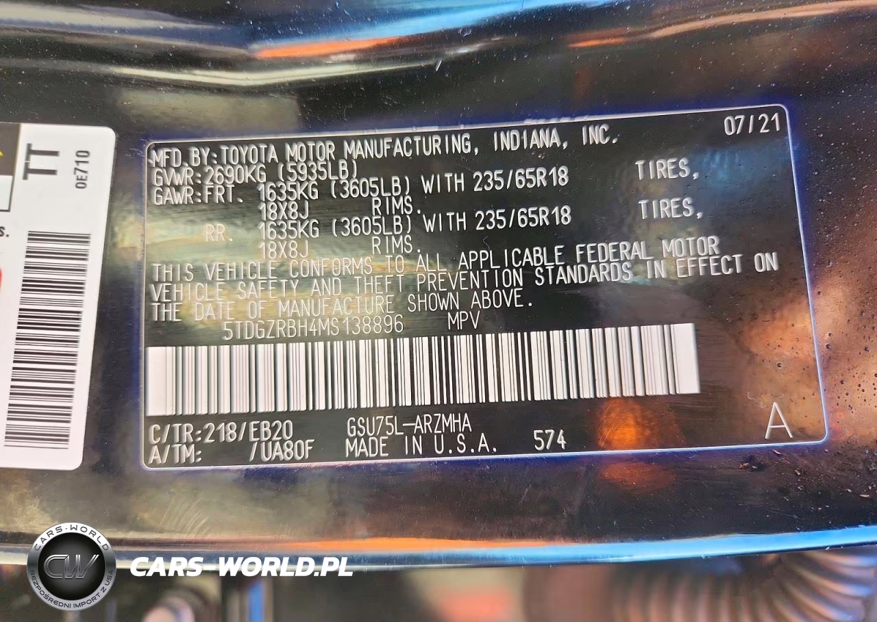 2021 Toyota Highlander Xle VIN:5TDGZRBH4MS138896 - 13