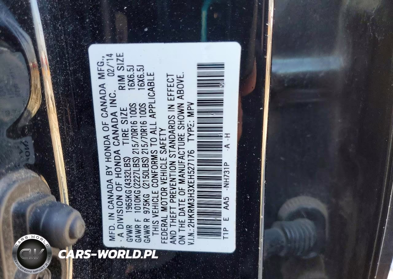 2014 Honda Cr-V Lx VIN:2HKRM3H3XEH527176 - 12
