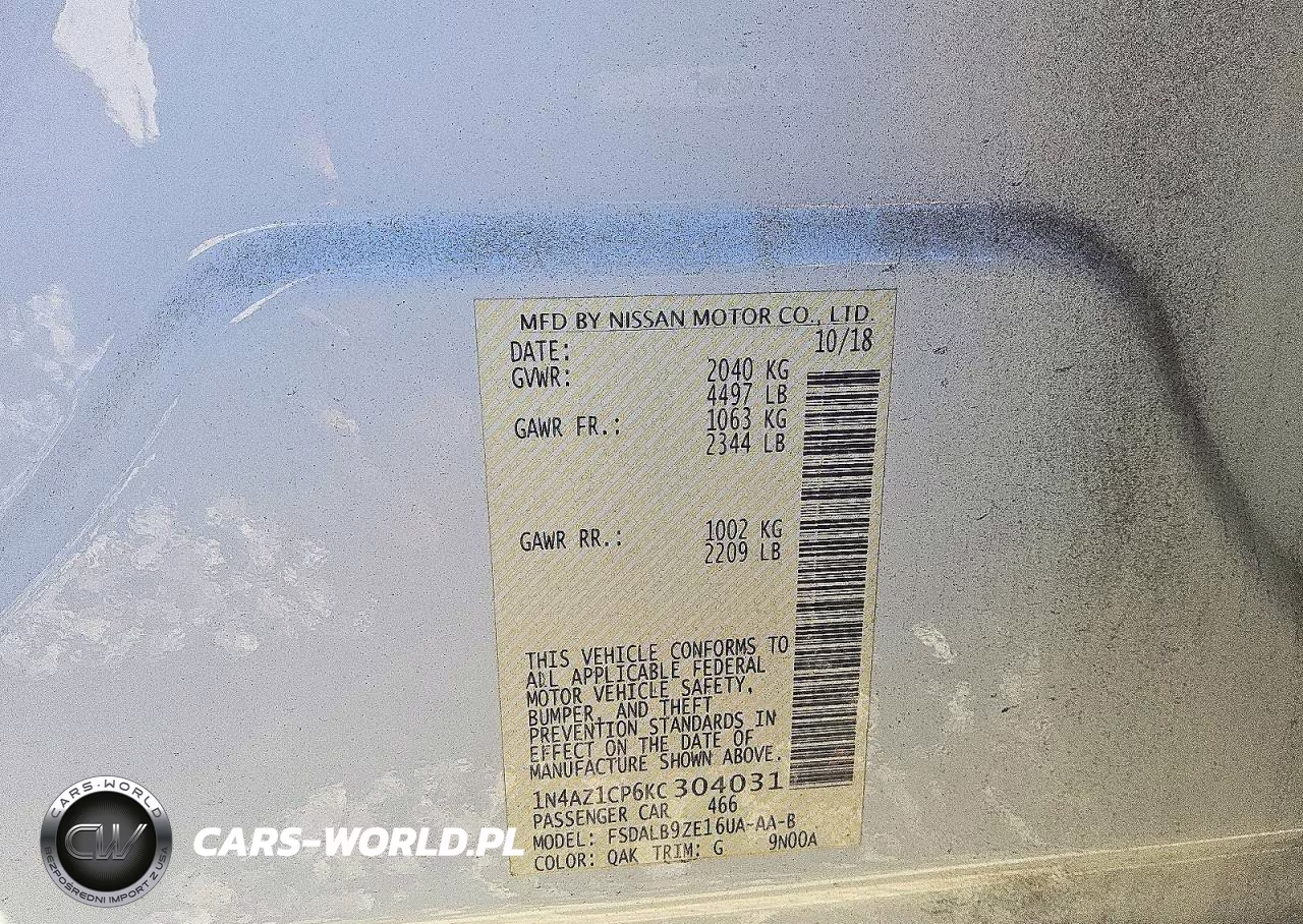 2019 Nissan Leaf S VIN:1N4AZ1CP6KC304031 - 12