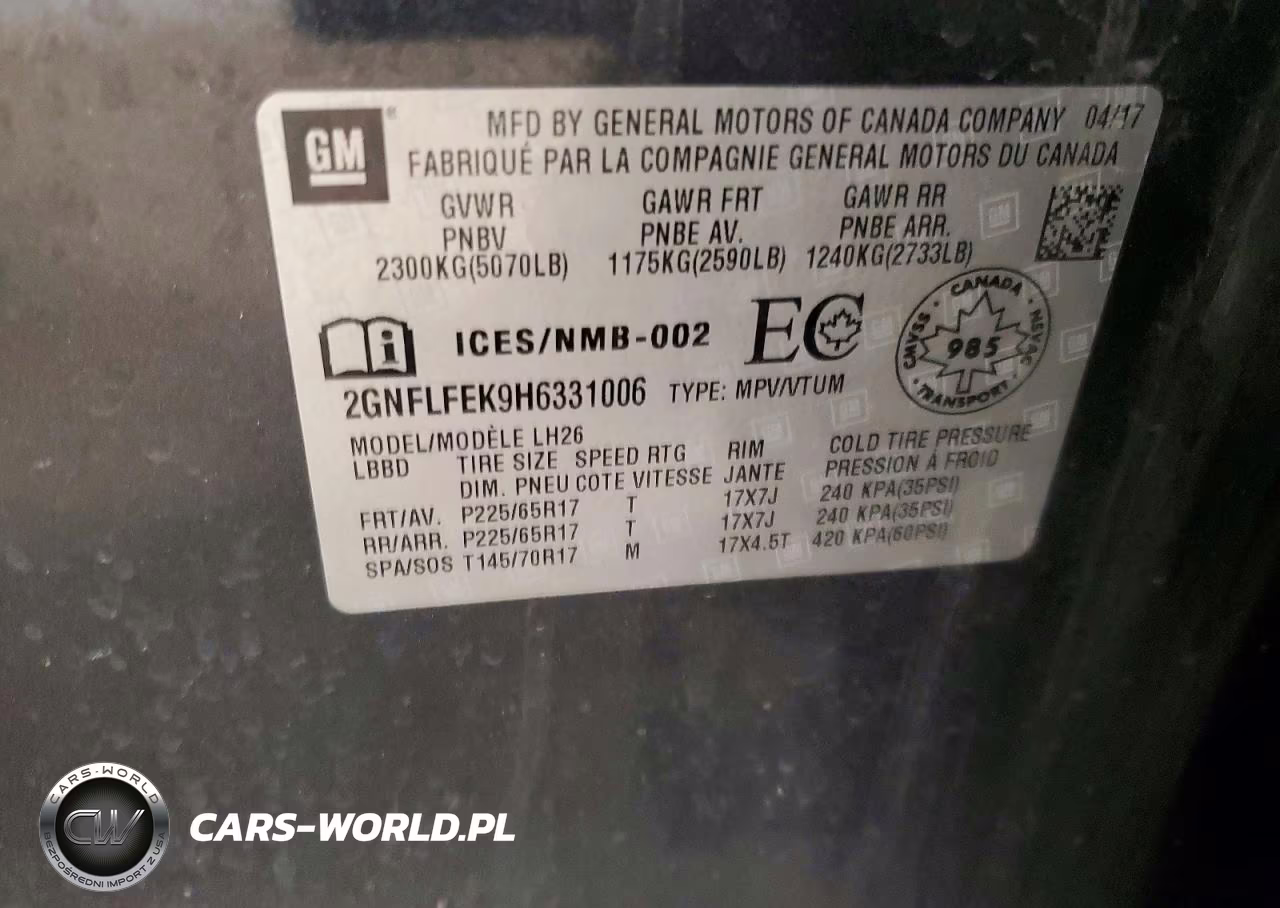 2017 Chevrolet Equinox Lt VIN:2GNFLFEK9H6331006 - 13