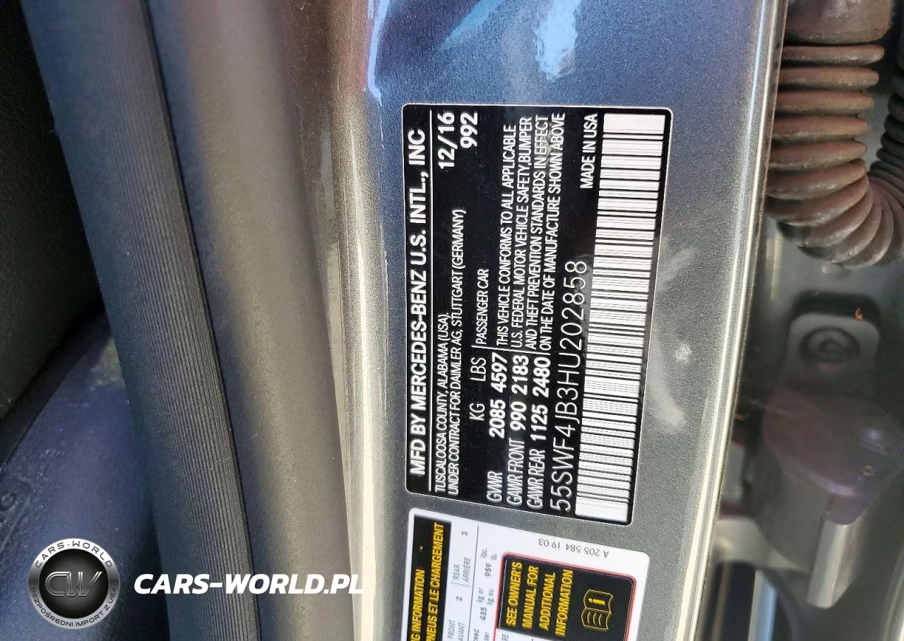 2017 Mercedes-Benz C 300 VIN:55SWF4JB3HU202858 - 13