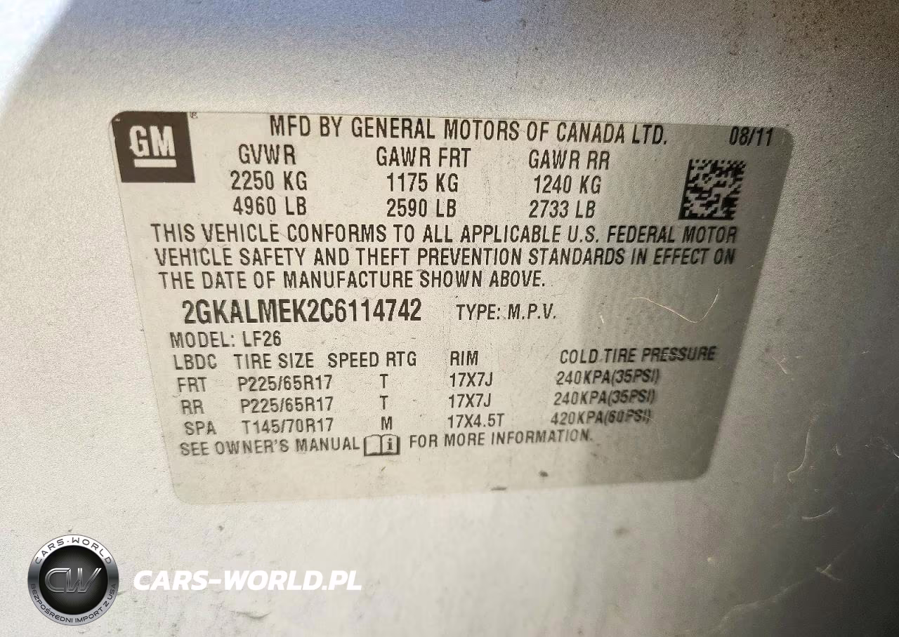 2012 GMC Terrain Sle VIN:2GKALMEK2C6114742 - 14