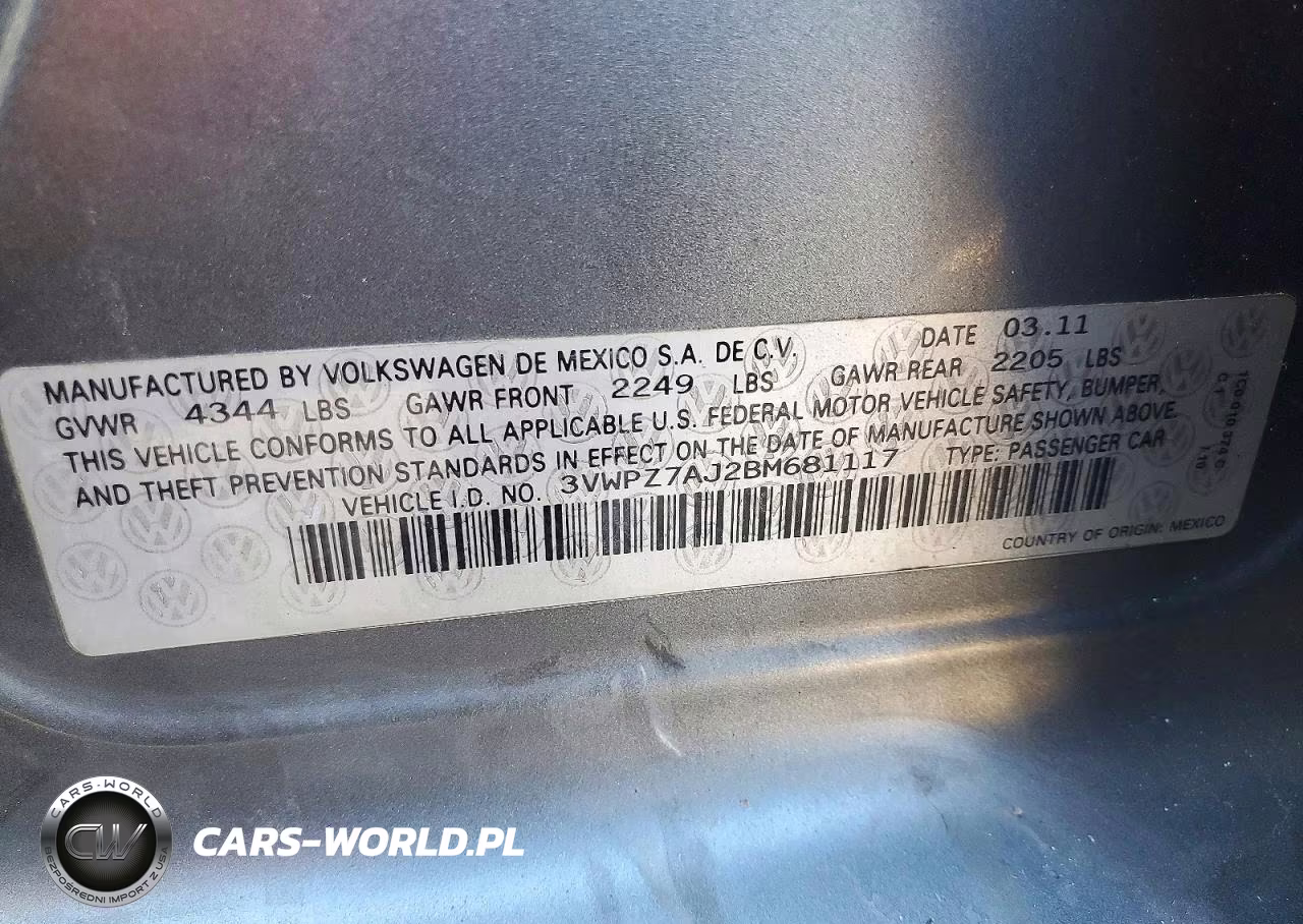 2011 Volkswagen Jetta S VIN:3VWPZ7AJ2BM681117 - 12