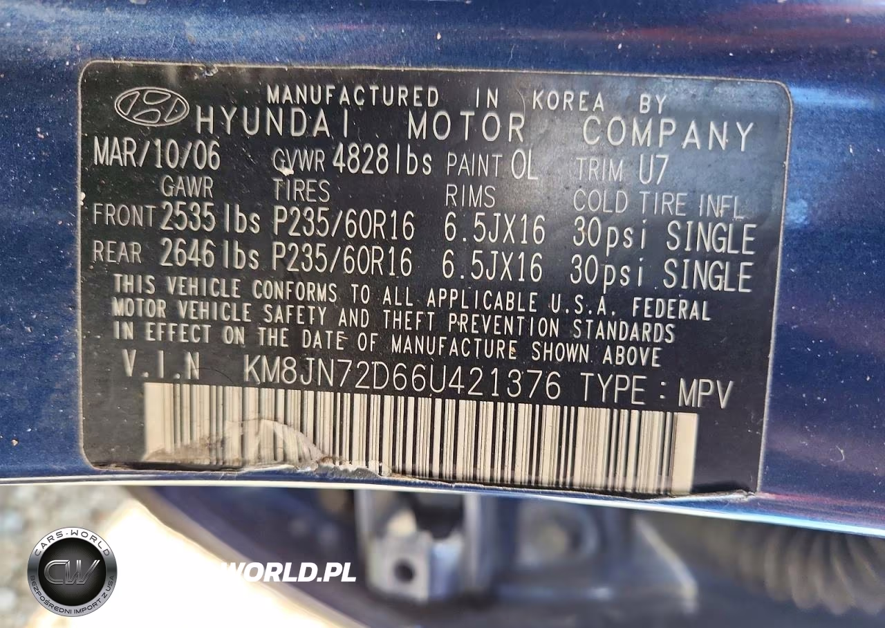 2006 Hyundai Tucson Gls VIN:KM8JN72D66U421376 - 13