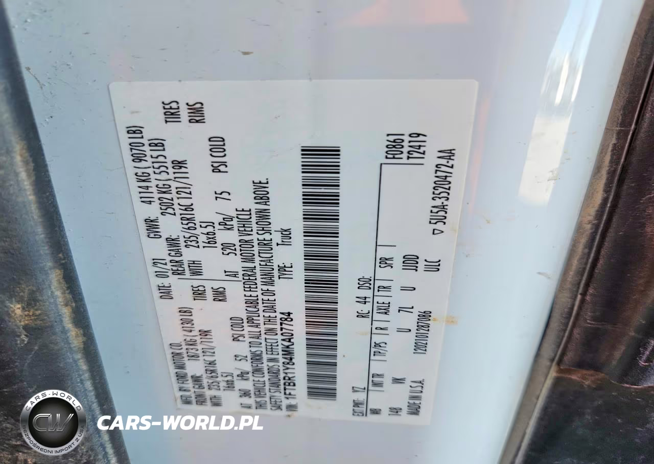 2021 Ford Transit T-250 VIN:1FTBR1Y84MKA07784 - 14