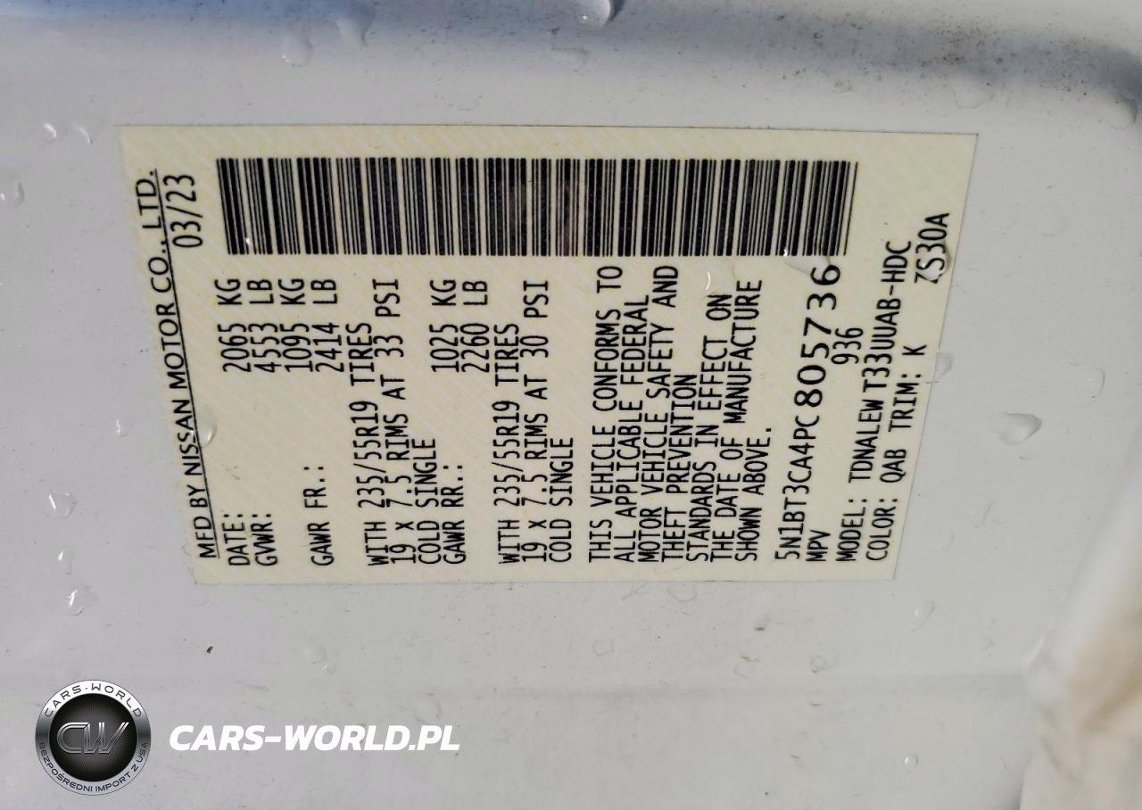 2023 Nissan Rogue Sl VIN:5N1BT3CA4PC805736 - 14