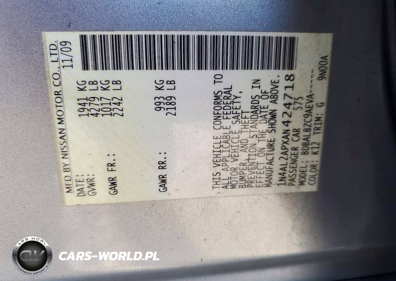 2010 Nissan Altima 2.5 VIN:1N4AL2APXAN424718 - 13