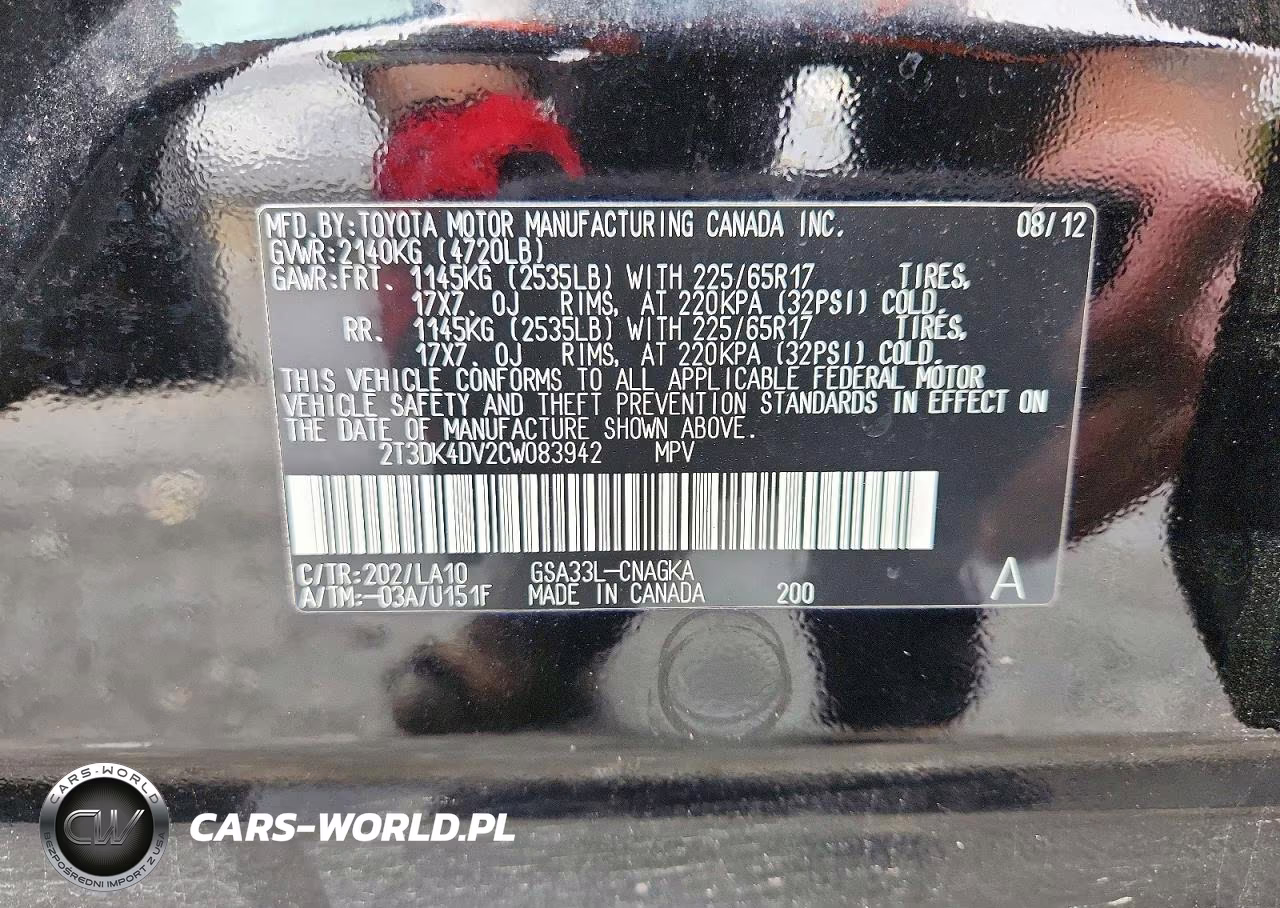 2012 Toyota Rav4 Limited VIN:2T3DK4DV2CW083942 - 13