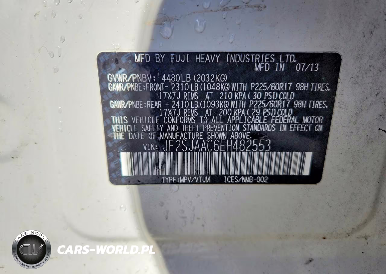 2014 Subaru Forester 2.5I VIN:JF2SJAAC6EH482553 - 13