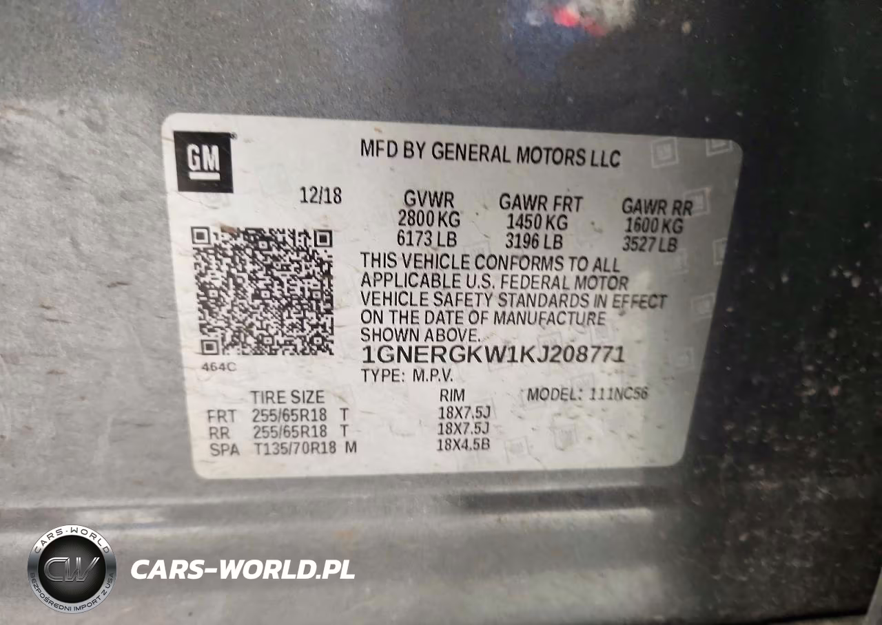 2019 Chevrolet Traverse Lt VIN:1GNERGKW1KJ208771 - 13