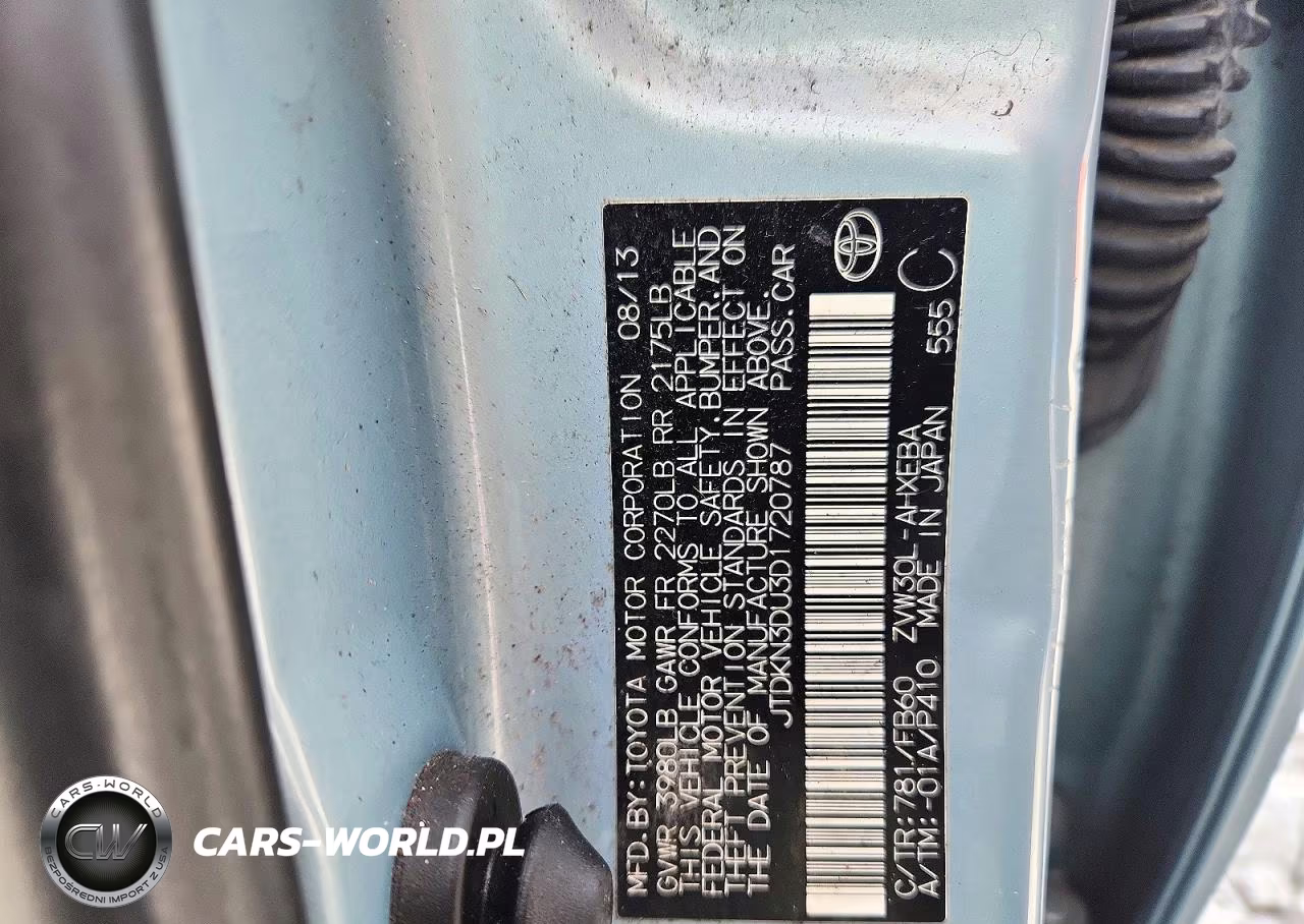 2013 Toyota Prius Two VIN:JTDKN3DU3D1720787 - 12