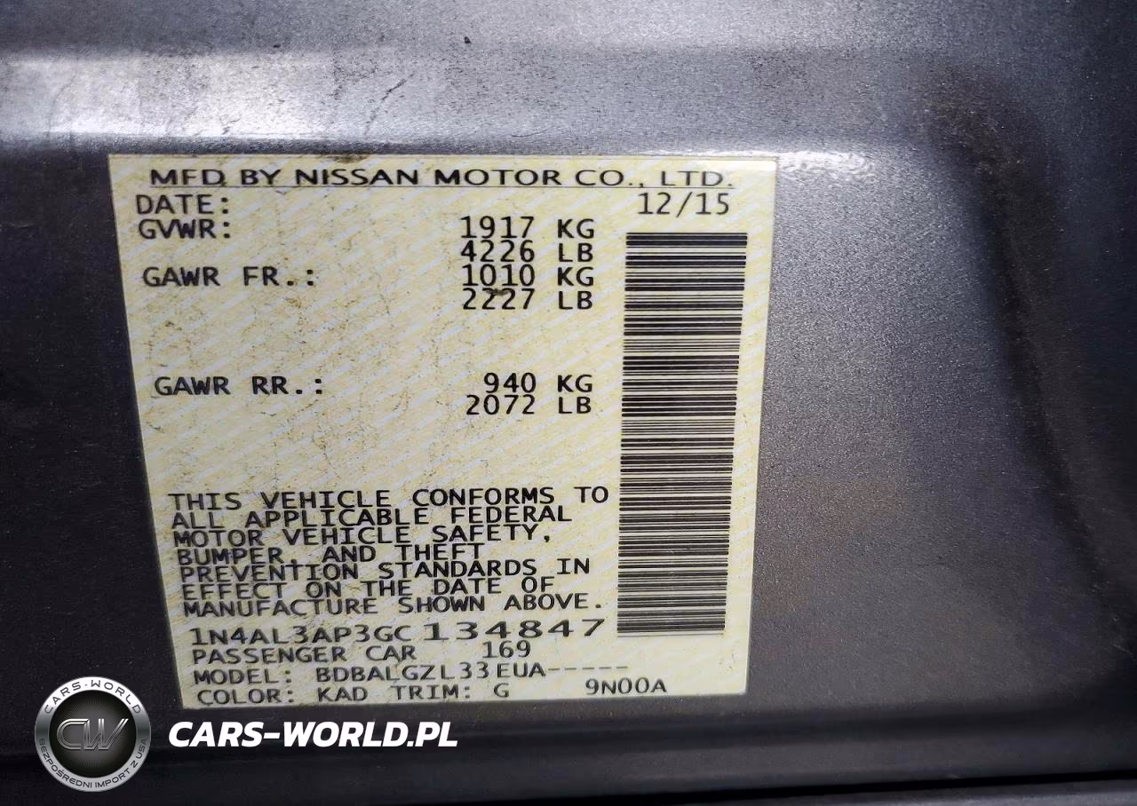 2016 Nissan Altima 2.5 S VIN:1N4AL3AP3GC134847 - 13