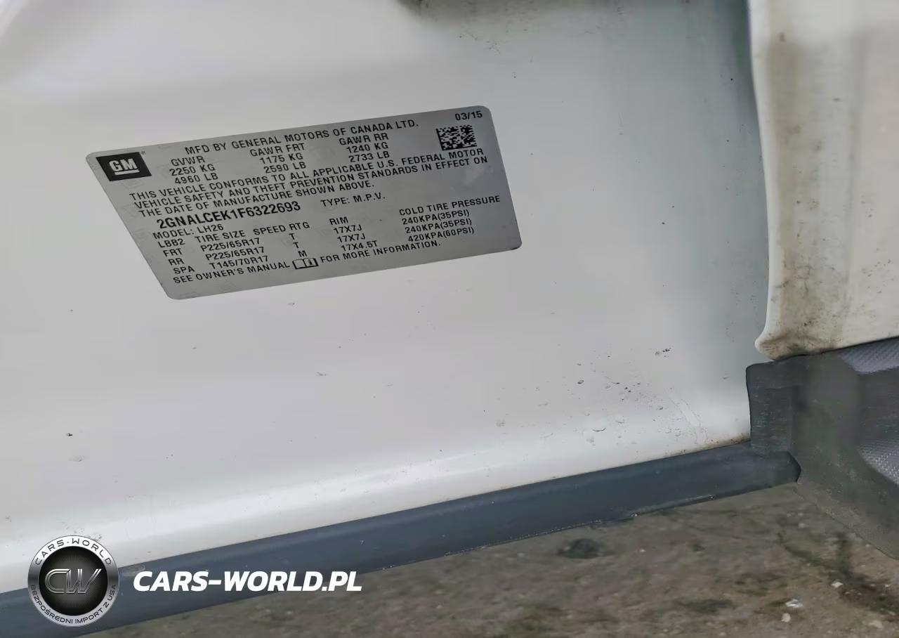 2015 Chevrolet Equinox Lt VIN:2GNALCEK1F6322693 - 13