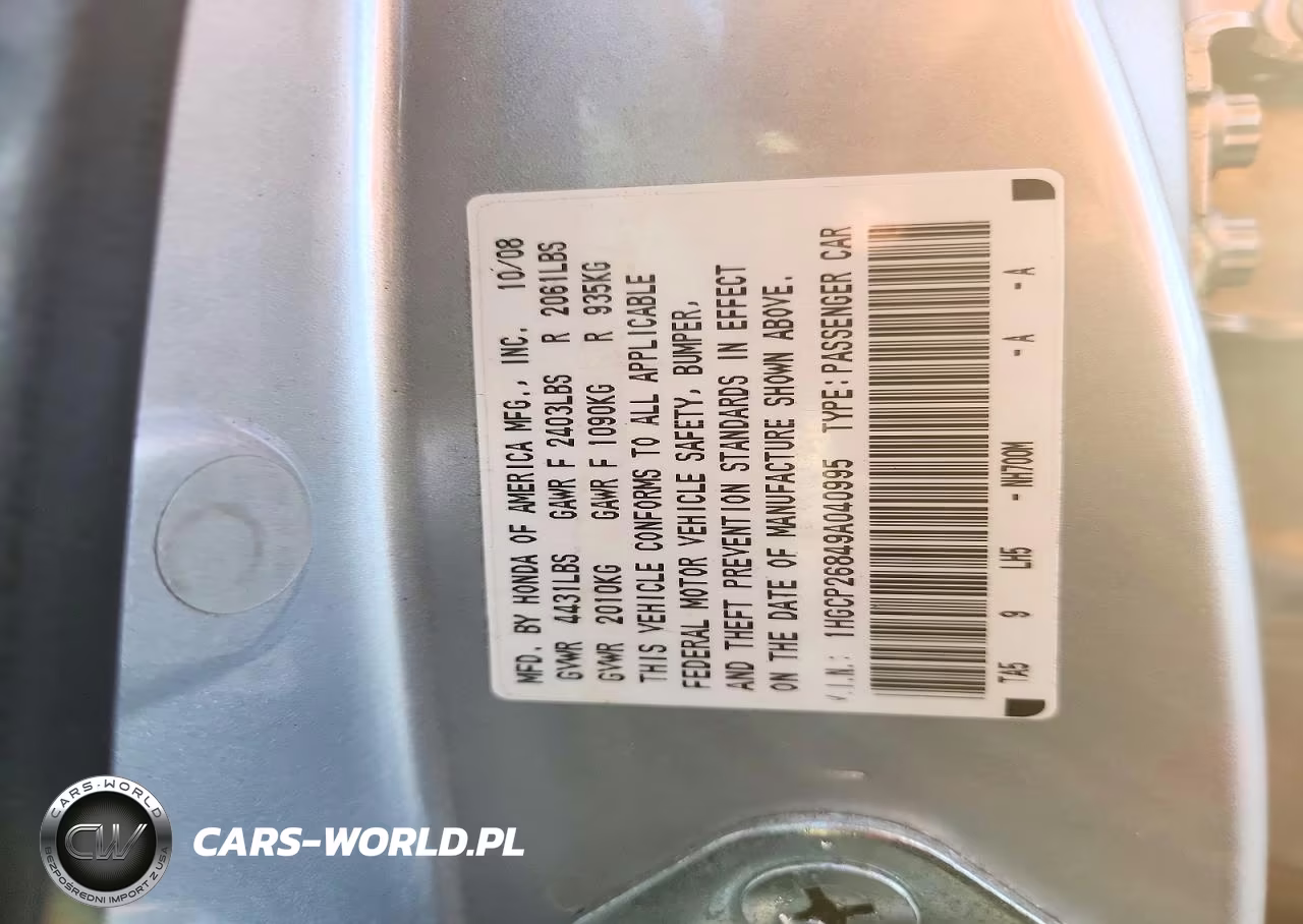2009 Honda Accord Exl VIN:1HGCP26849A040995 - 13
