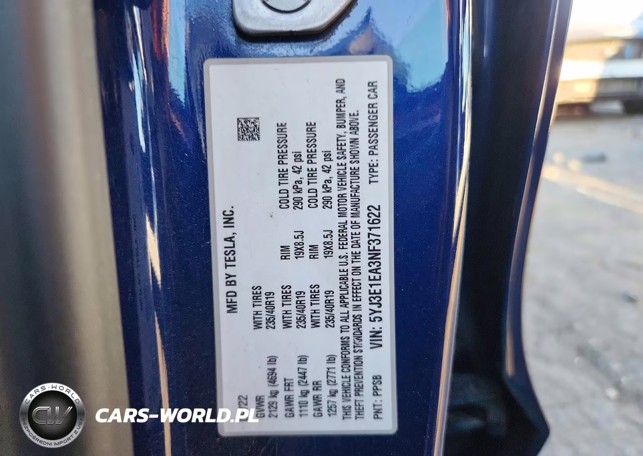2022 Tesla Model 3 VIN:5YJ3E1EA3NF371622 - 12