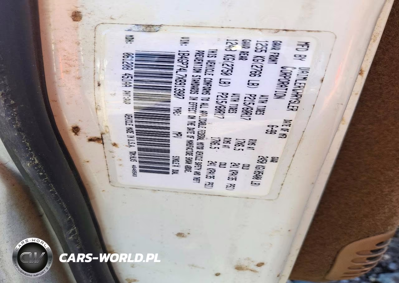 1999 Dodge Grand Caravan Es VIN:1B4GP74L7XB913907 - 14